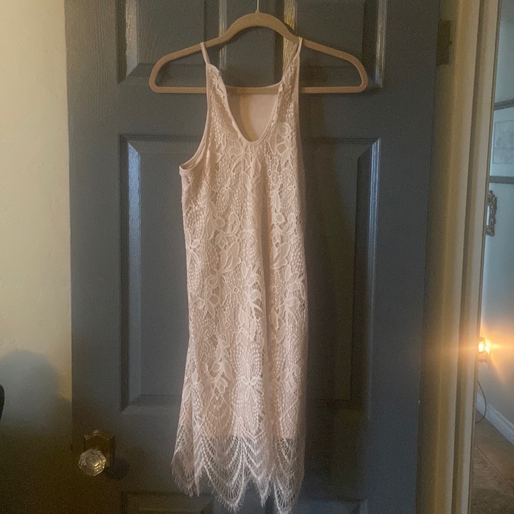 Pale pink lace dress